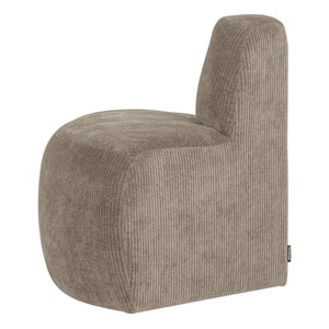 WOOOD Mojo Base eetbank hoek rond rugleuning rib Donkerzand
