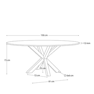 Kave Home Argo eettafel rond Ø150 Black/Black