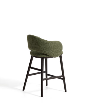 Kave Home Maina barkruk H65 dik chenille Groen zwart
