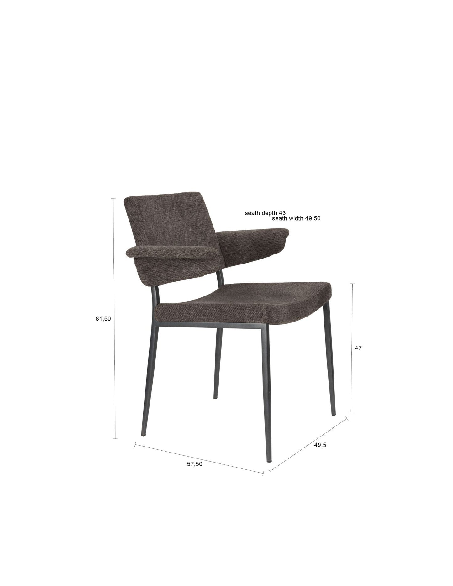 Dutchbone Portland eetkamerstoel Grijs