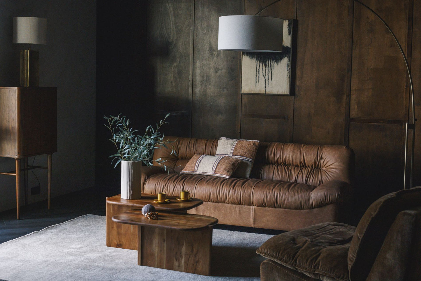 Dutchbone Douglas bank 3-zits leer Cognac
