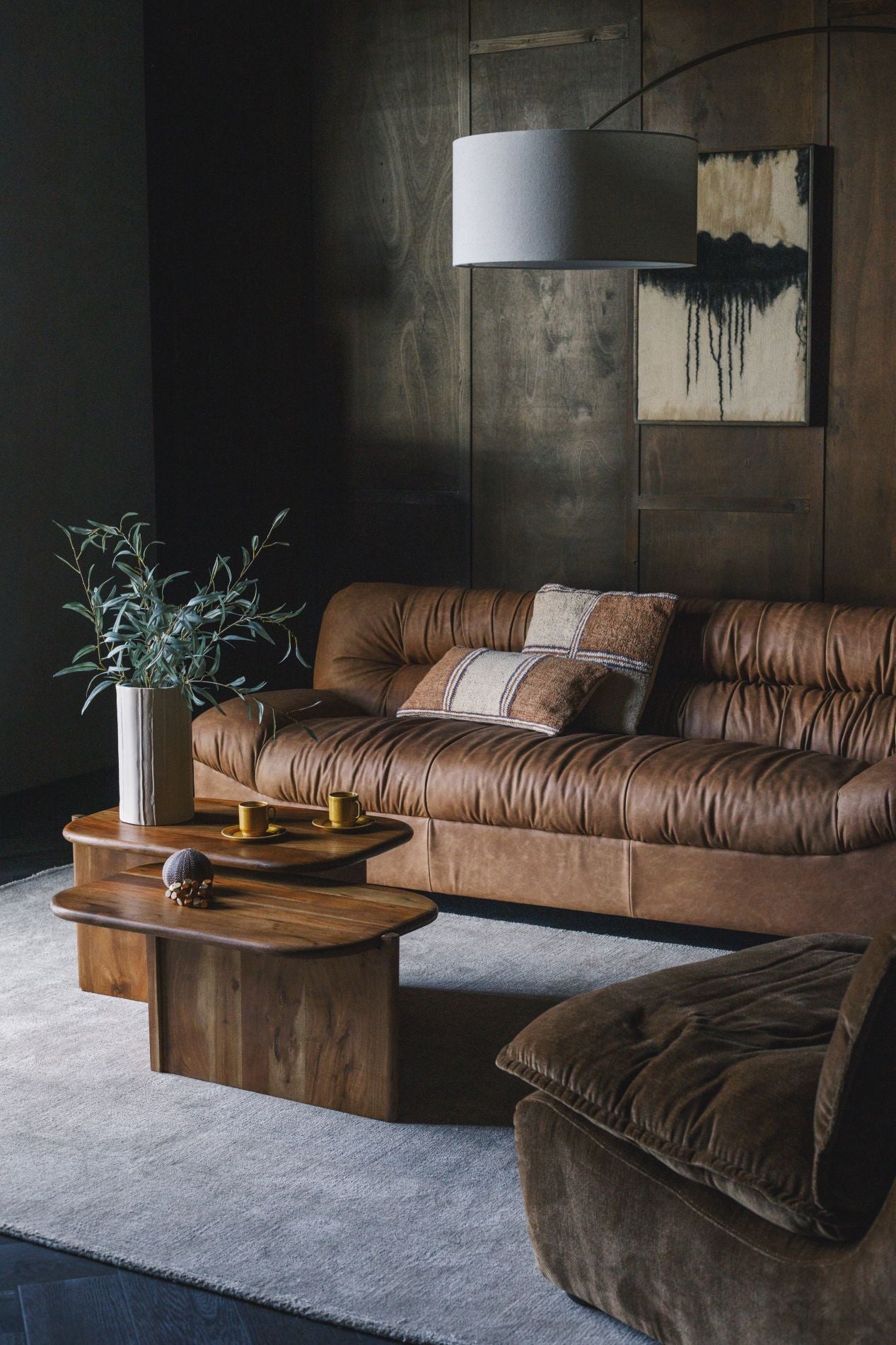 Dutchbone Douglas bank 3-zits leer Cognac