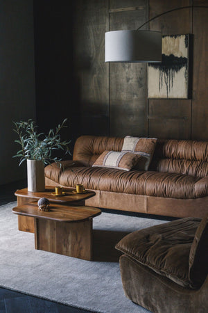 Dutchbone Douglas bank 3-zits leer Cognac