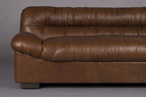 Dutchbone Douglas bank 3-zits leer Chocolate