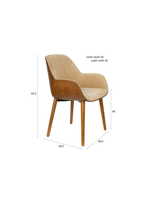 Dutchbone Taylor eetkamerstoel Beige