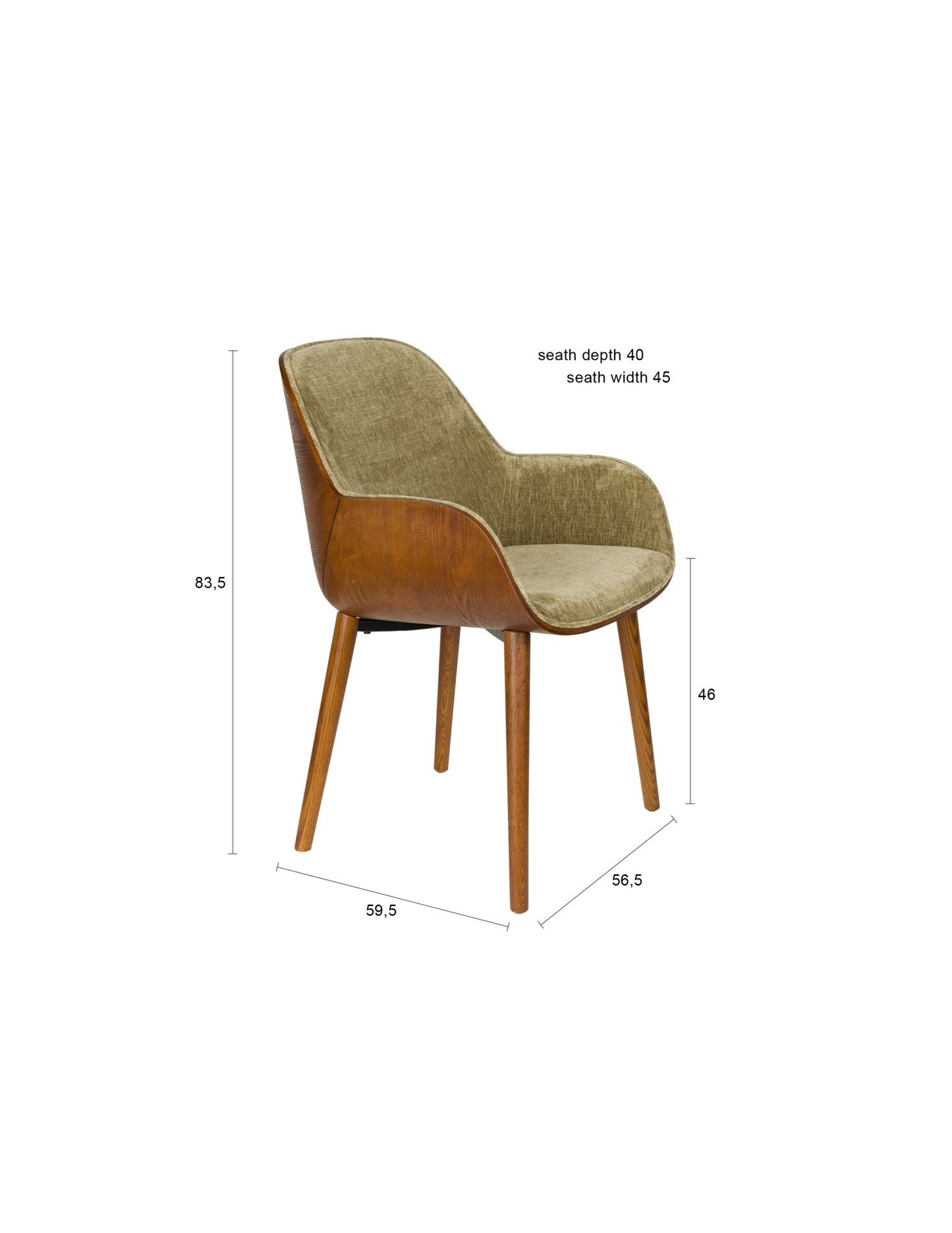 Dutchbone Taylor eetkamerstoel Green