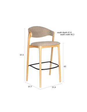 Dutchbone Babington barkruk H65 Natural