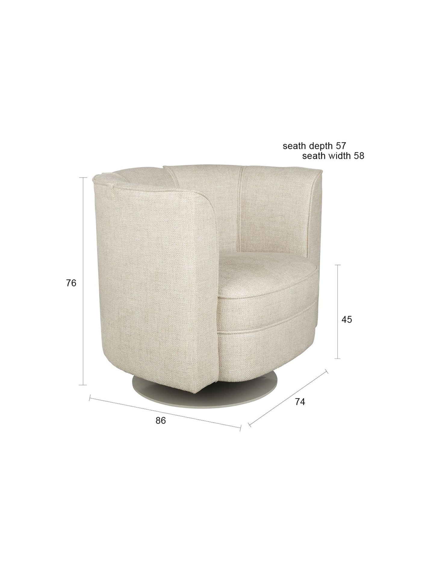Dutchbone Flower fauteuil Beige