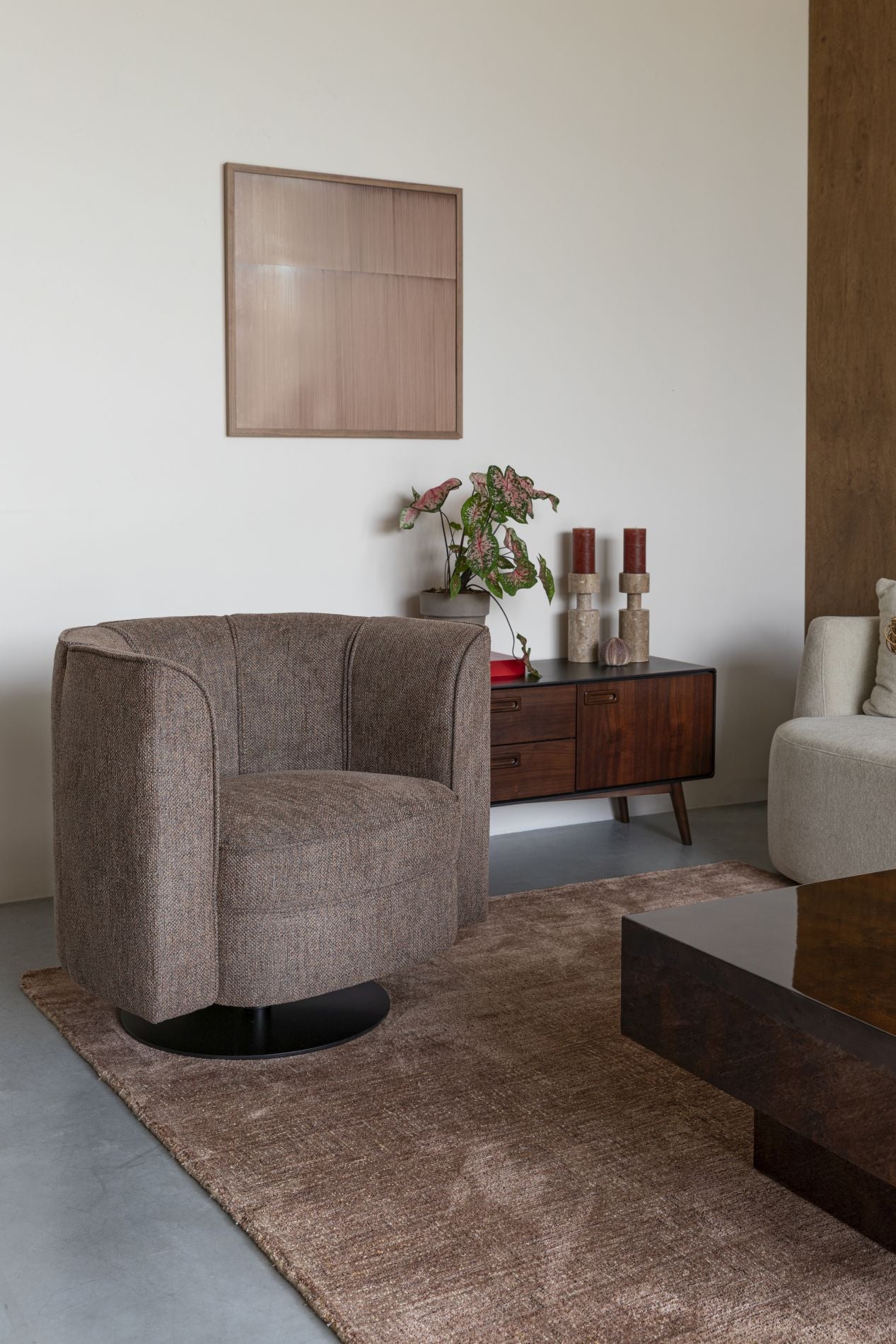 Dutchbone Flower fauteuil Brown