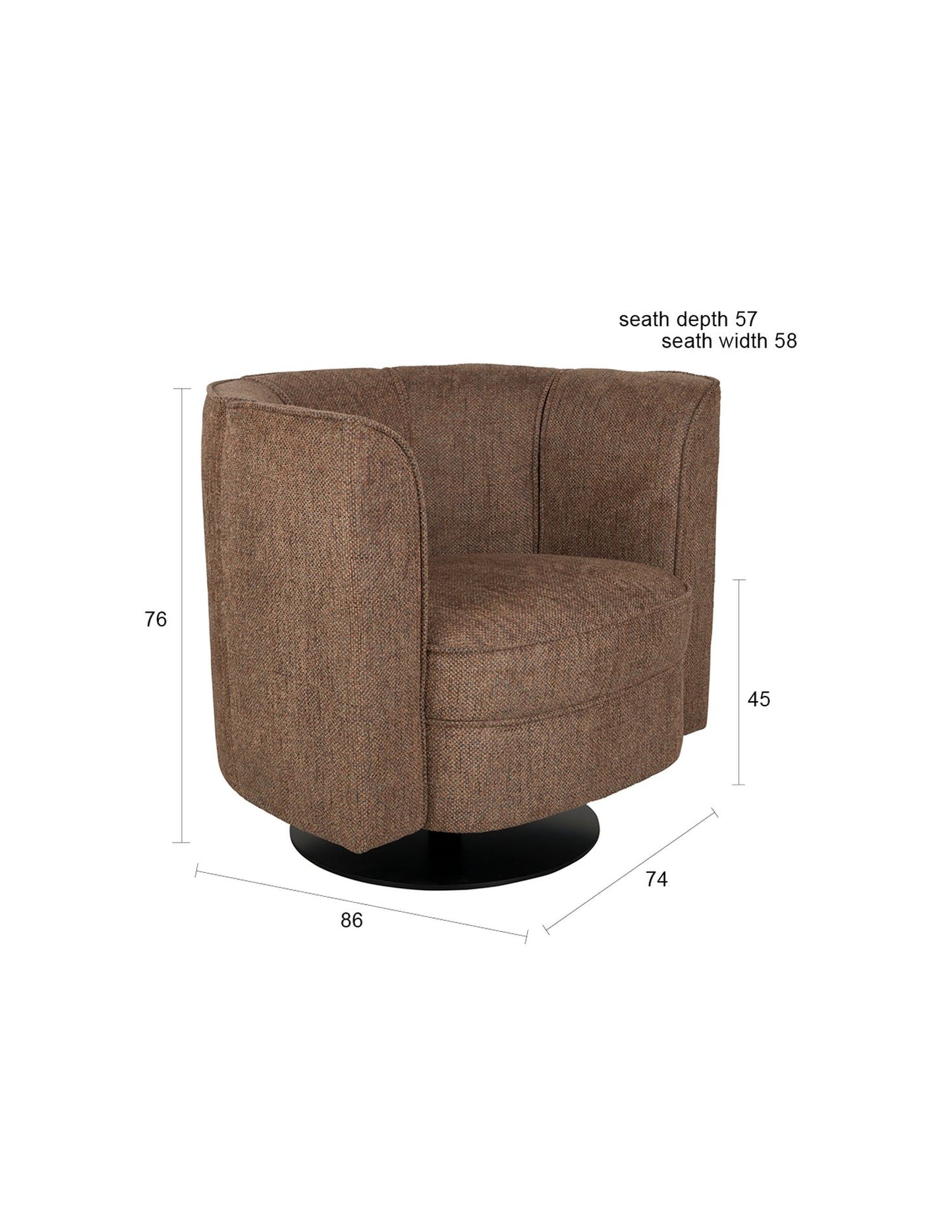 Dutchbone Flower fauteuil Brown