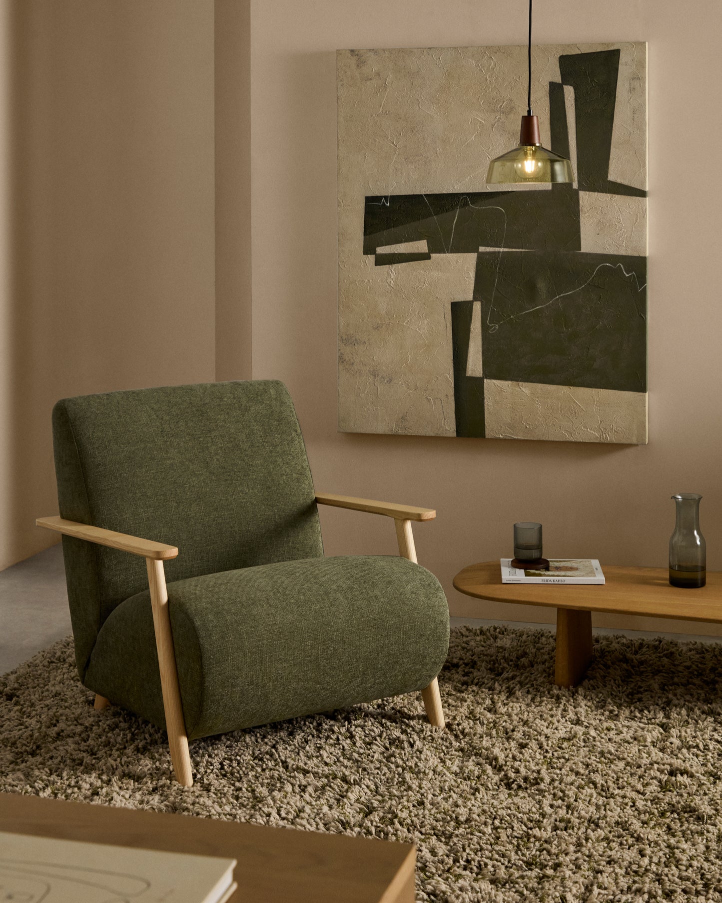 Kave Home Meghan fauteuil Groen naturel
