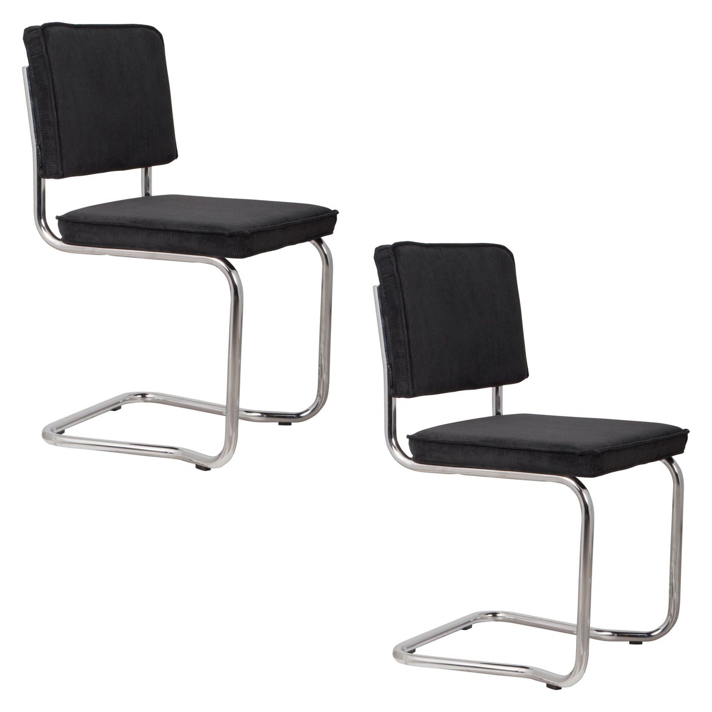 Zuiver Ridge Rib Kink eetkamerstoel Black