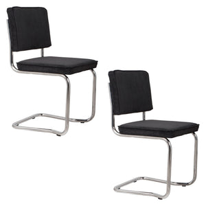 Zuiver Ridge Rib Kink eetkamerstoel Black