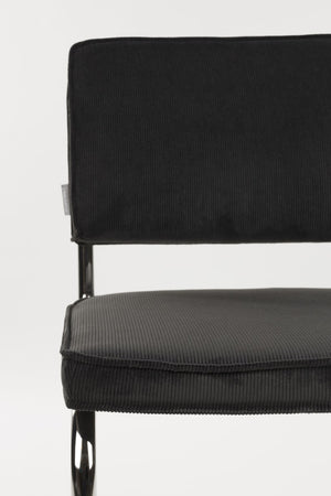 Zuiver Ridge Rib Kink eetkamerstoel Black