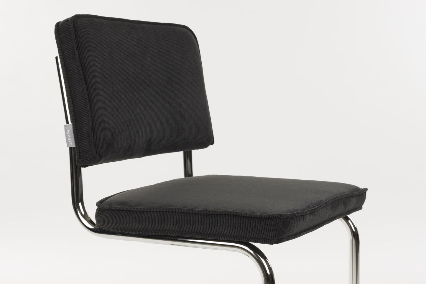 Zuiver Ridge Rib Kink eetkamerstoel Black