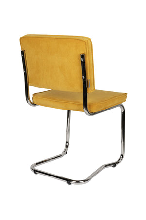 Zuiver Ridge Rib Kink eetkamerstoel Yellow