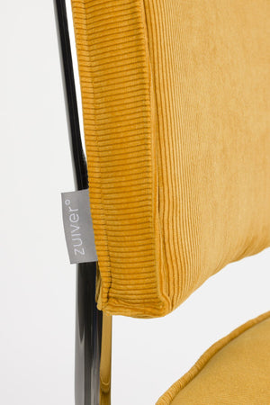 Zuiver Ridge Rib Kink eetkamerstoel Yellow