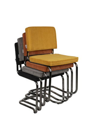 Zuiver Ridge Rib Kink eetkamerstoel Cool Grey