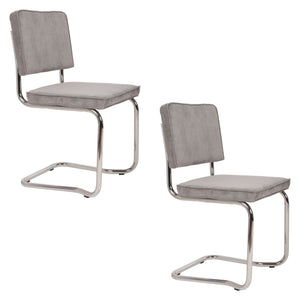 Zuiver Ridge Rib Kink eetkamerstoel Cool Grey