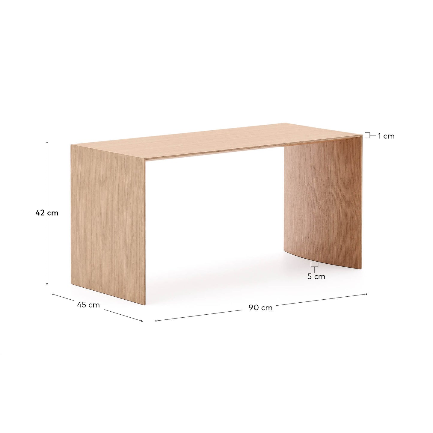 Kave Home Litto bijzettafel 90x45 cm Light brown