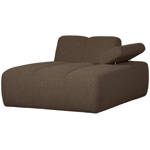 WOOOD Mojo chaise longue bank arm rechts bouclé Bruin Melange