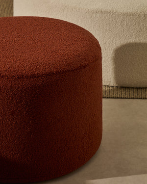 Kave Home Kaeli poef Ø60 cm bouclé Terracotta