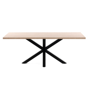 Kave Home Argo eettafel rechthoek 180x100 cm Natural/Black