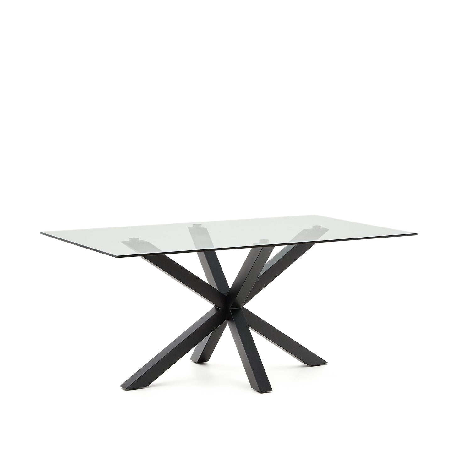 Kave Home Argo eettafel rechthoek 160x90 cm Clear/Black