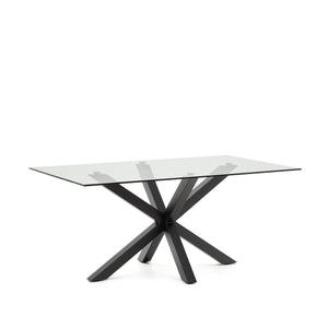 Kave Home Argo eettafel rechthoek 160x90 cm Clear/Black