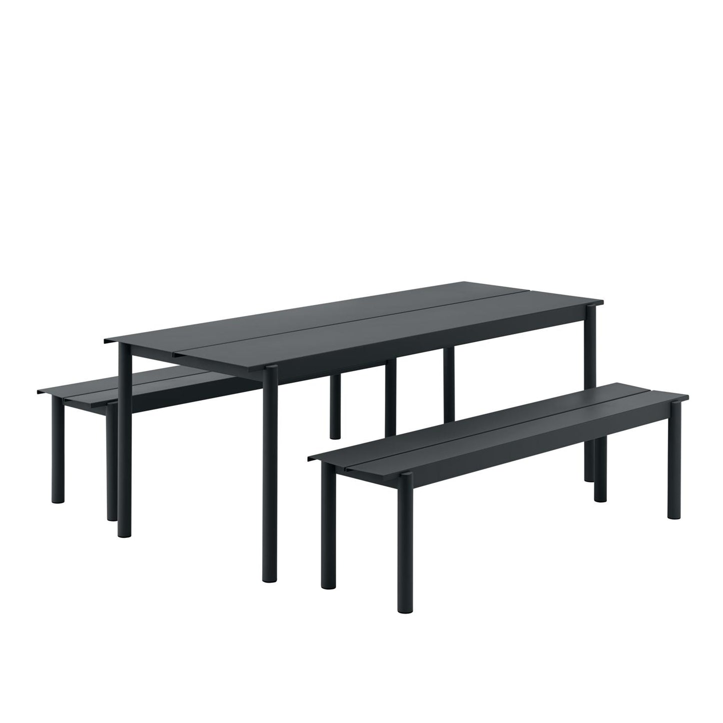 Muuto Linear Steel tuinbank 170 cm Black