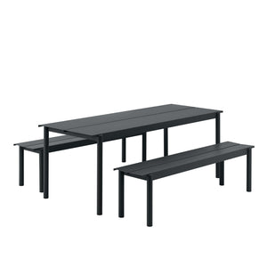 Muuto Linear Steel tuintafel 200x75 cm Black