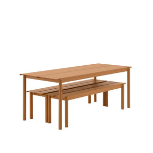Muuto Linear Steel tuintafel 200x75 cm Burnt Orange