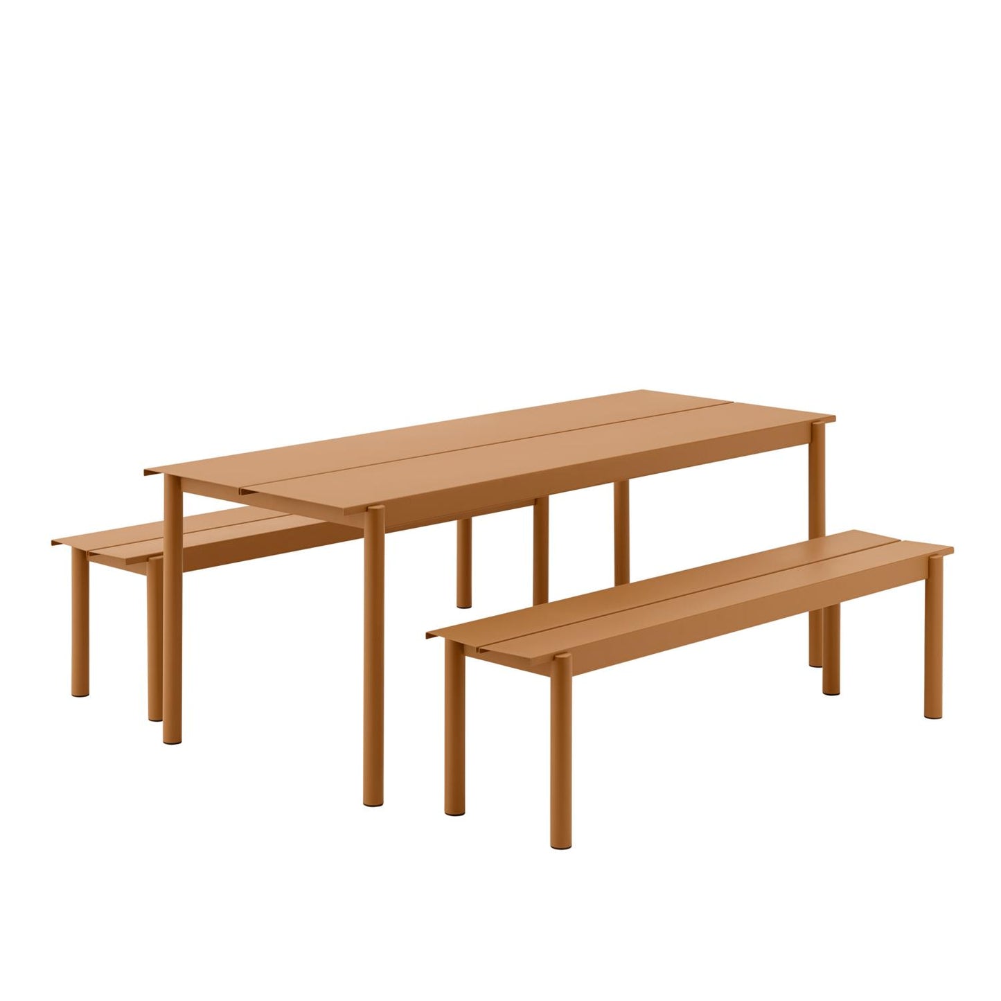 Muuto Linear Steel tuintafel 200x75 cm Burnt Orange