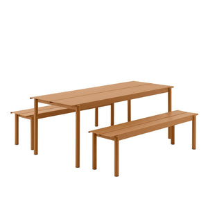 Muuto Linear Steel tuintafel 200x75 cm Burnt Orange