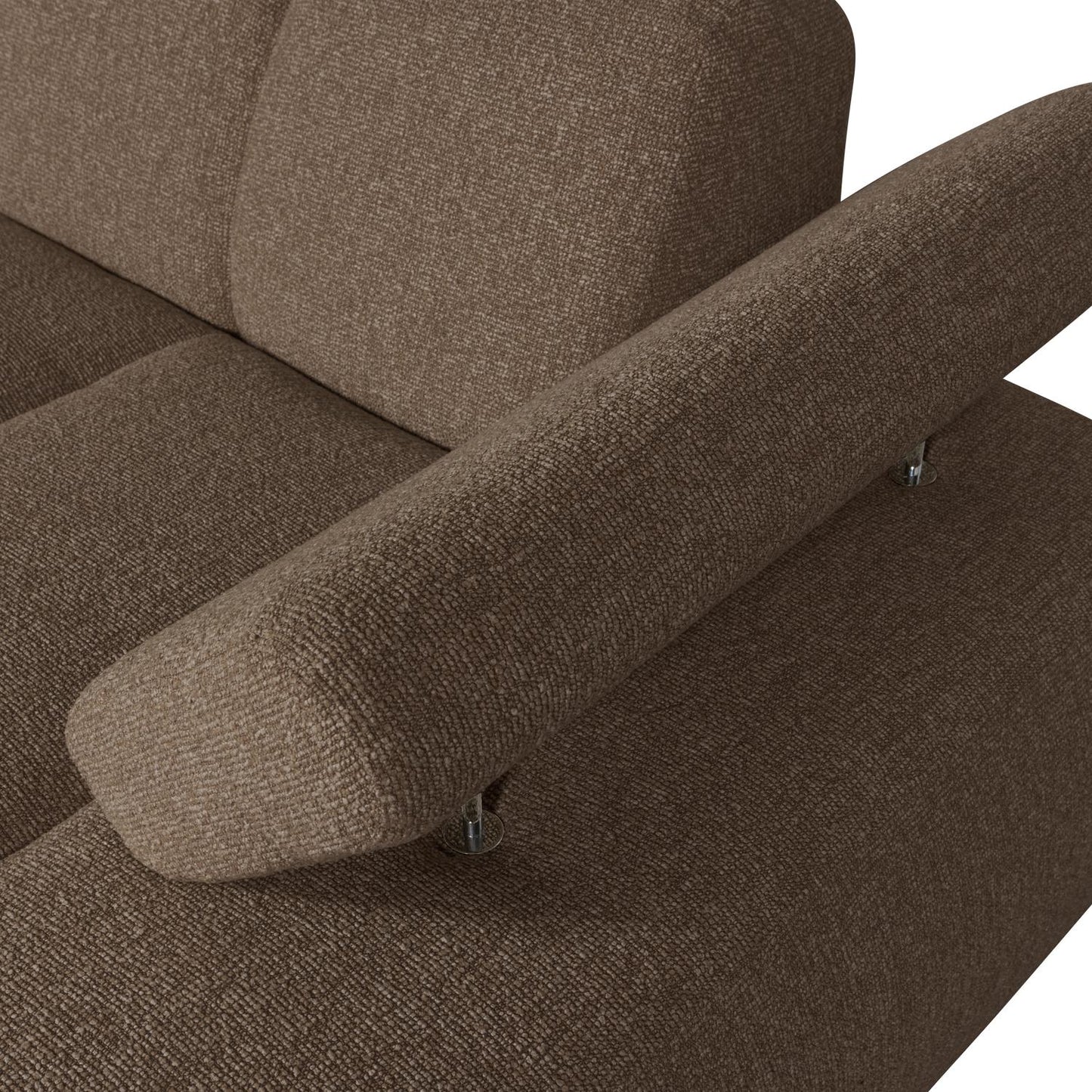 WOOOD Mojo chaise longue bank arm rechts bouclé Bruin Melange