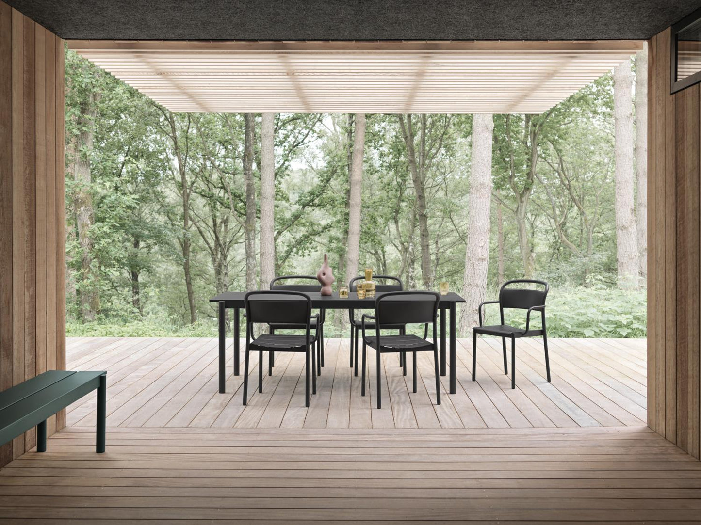 Muuto Linear Steel tuintafel 200x75 cm Black