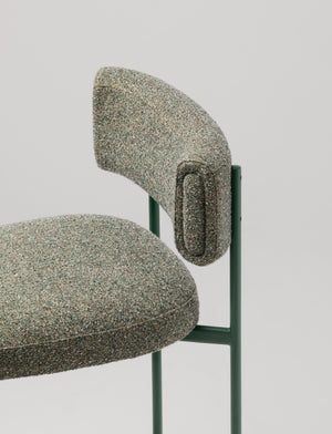 Midj Amelie M TS barkruk H75 Main Line Flax Light Grey onderstel groen