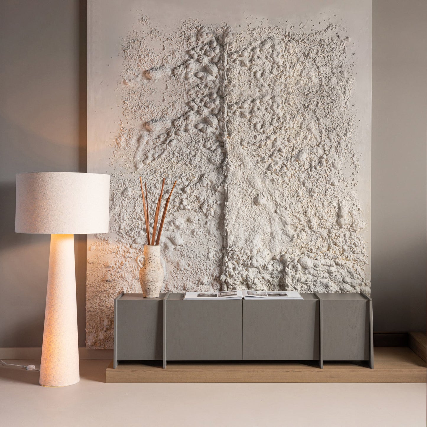WOOOD Brock tv-meubel 200 cm Warmgrijs