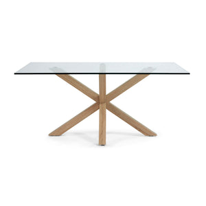 Kave Home Argo eettafel rechthoek 160x90 cm Clear/Natural