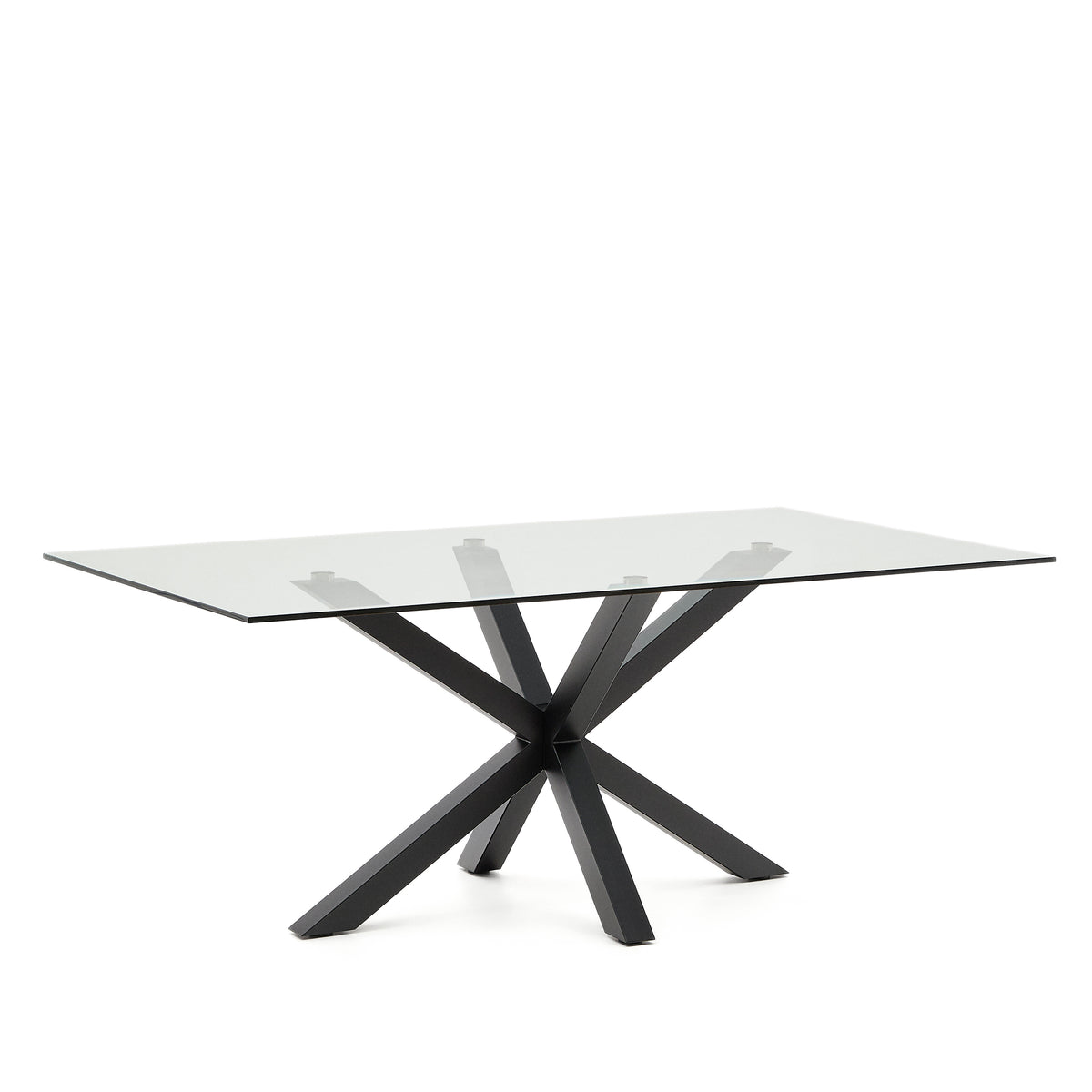 Kave Home Argo eettafel rechthoek 200x100 cm Clear/Black