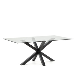 Kave Home Argo eettafel rechthoek 200x100 cm Clear/Black