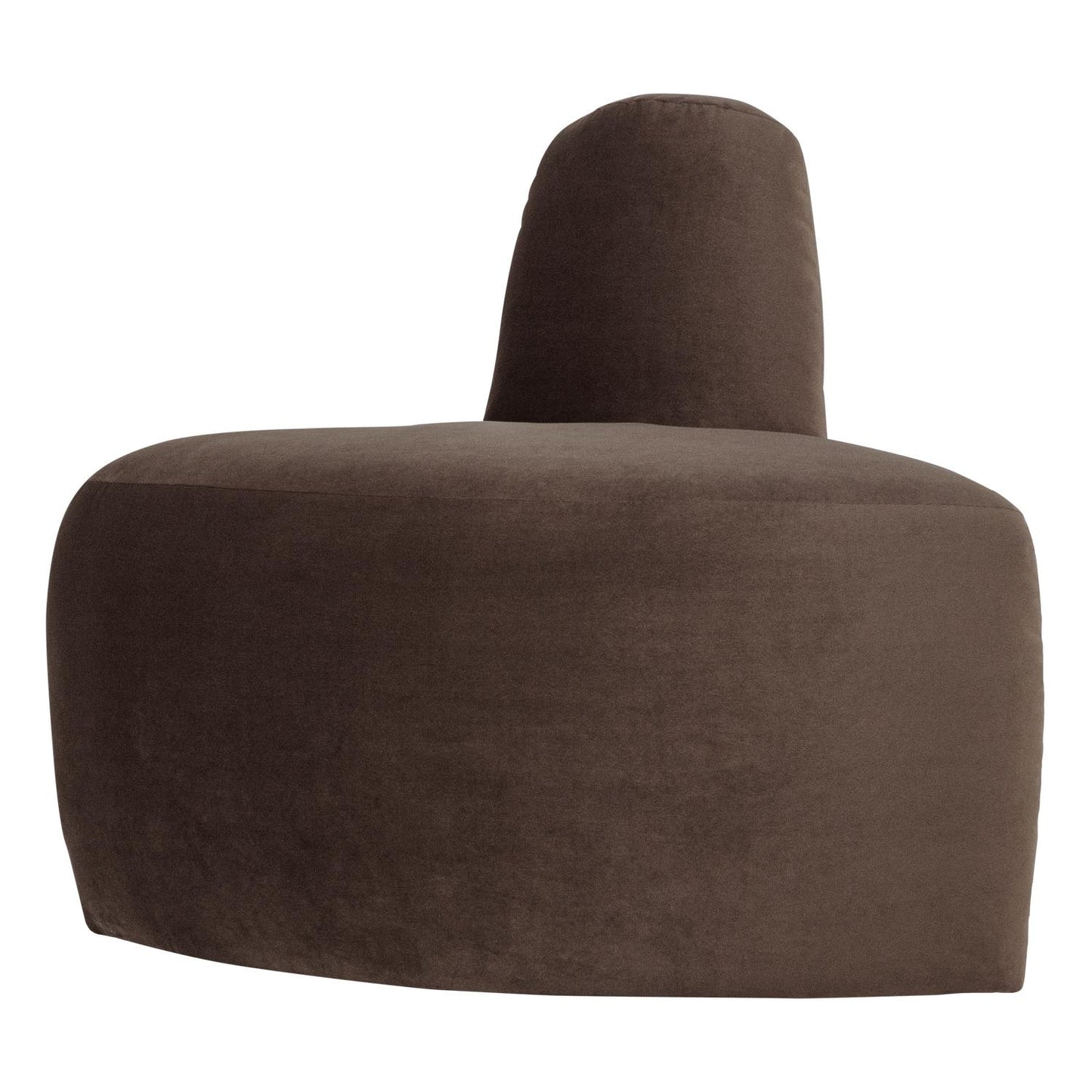 WOOOD Mojo Base eetbank hoek rond rugleuning velvet Bruin