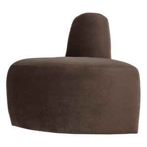 WOOOD Mojo Base eetbank hoek rond rugleuning velvet Bruin