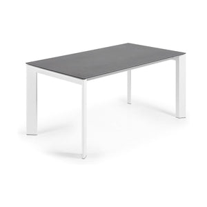 Kave Home Axis eettafel uitschuifbaar 160/220x90 cm Grijs/Wit