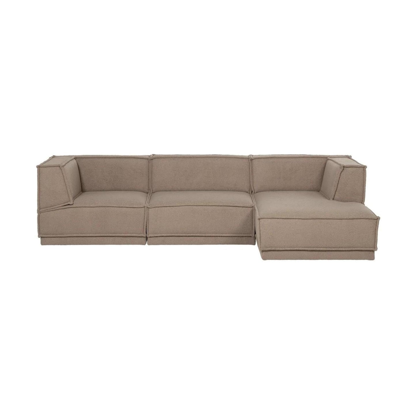 WOOOD Manu 3-zitsbank chaise longue rechts Taupe