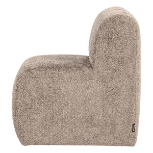 WOOOD Mojo Base eetkamerbank 84 cm met rugleuning wollig Donkerzand