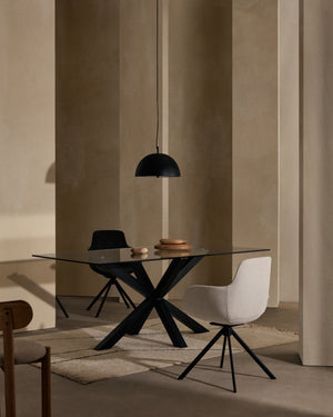 Kave Home Argo eettafel rechthoek 160x90 cm Clear/Black