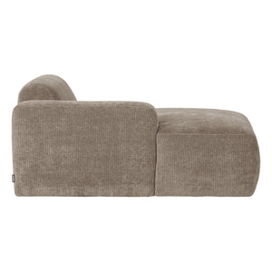 WOOOD Mojo Base chaise longue bank arm links rib Donkerzand