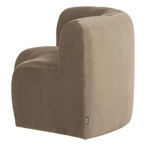 WOOOD Mojo Base eetbank halfronde hoek rugleuning velvet Khaki