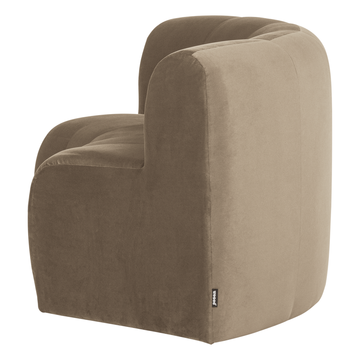 WOOOD Mojo Base eetbank halfronde hoek rugleuning velvet Khaki